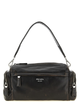 Сумка через плечо PRADA Aged effect nappa leather crossbody bag