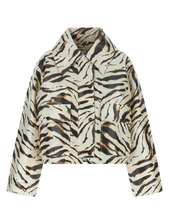 Повседневная куртка GANNI Laminated fabric jacket (A1130009135) #1
