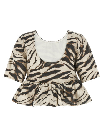 Повседневный топ GANNI 'Zebra Denim' (A1040300135) #