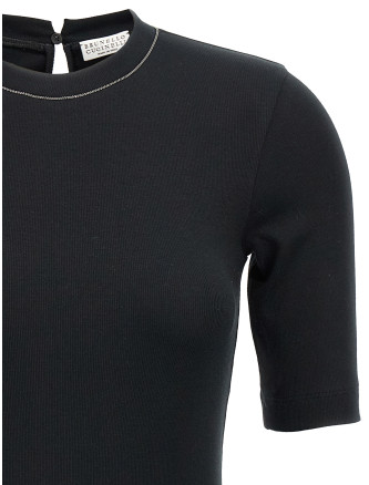 Футболка BRUNELLO CUCINELLI Monile ribbed T-shirt (MPTC8BJ310C101) #