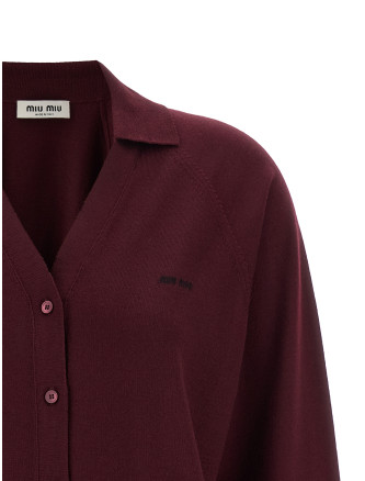Свитер, кардиган MIU Logo intarsia cardigan (MMF02ZSOOO16WJF0869) #