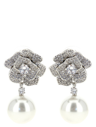 'Mini Crystal Flower Pearl' earrings
