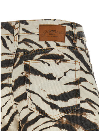 Бермуды, шорты GANNI 'Zebra Denim' (A1110096135) #
