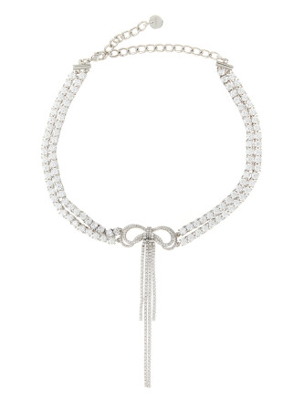 'Double Crystal Bow' necklace