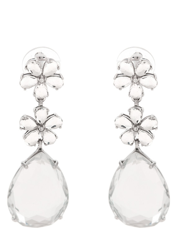 Серьги SELF PORTRAIT 'Crystal Flower Tiered' (PF26643ESLSILVER) #1