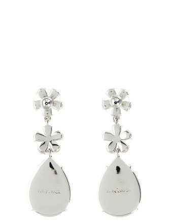 Серьги SELF PORTRAIT 'Crystal Flower Tiered' (PF26643ESLSILVER) #