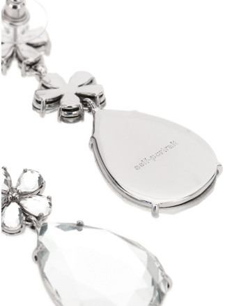 Серьги SELF PORTRAIT 'Crystal Flower Tiered' (PF26643ESLSILVER) #