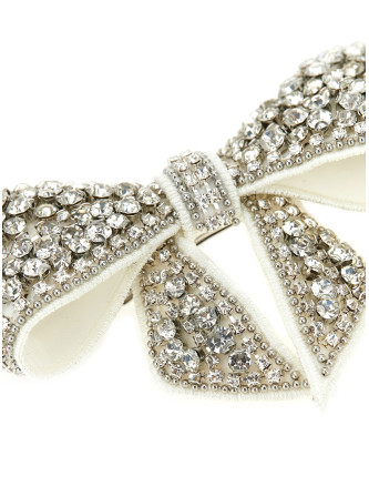 Аксессуар для волос SELF PORTRAIT 'Crystal Embellished Bow' (PF26634HWWHITE) #