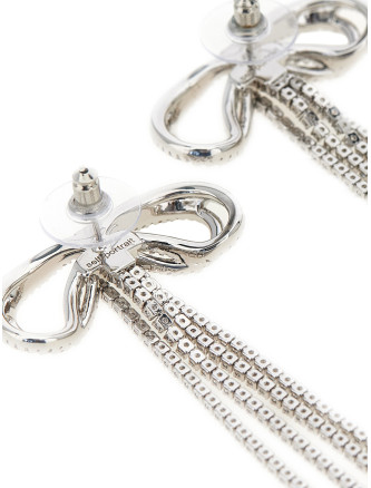 Серьги SELF PORTRAIT 'Double Crystal Bow' (PF26606ESLSILVER) #