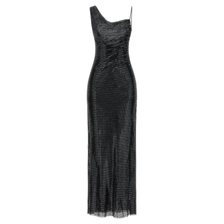 Макси SELF PORTRAIT 'Black Rhinestone Draped Maxi'