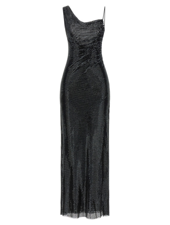 Макси SELF PORTRAIT 'Black Rhinestone Draped Maxi' (PF26041XBBLACK) #1