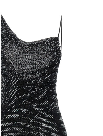 Макси SELF PORTRAIT 'Black Rhinestone Draped Maxi' (PF26041XBBLACK) #
