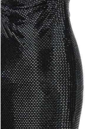 Макси SELF PORTRAIT 'Black Rhinestone Draped Maxi' (PF26041XBBLACK) #