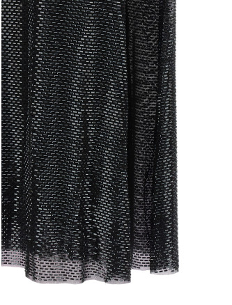 Макси SELF PORTRAIT 'Black Rhinestone Draped Maxi' (PF26041XBBLACK) #