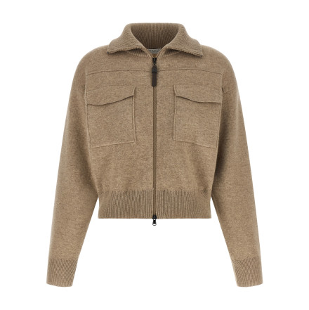 Свитер, кардиган BRUNELLO CUCINELLI 'Shiny Zipper Pull'