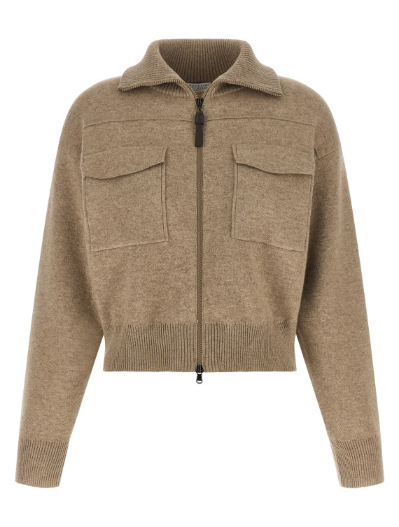 Свитер, кардиган BRUNELLO CUCINELLI 'Shiny Zipper Pull' (MSH201306PC077) #1