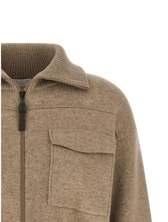 Свитер, кардиган BRUNELLO CUCINELLI 'Shiny Zipper Pull' (MSH201306PC077) #