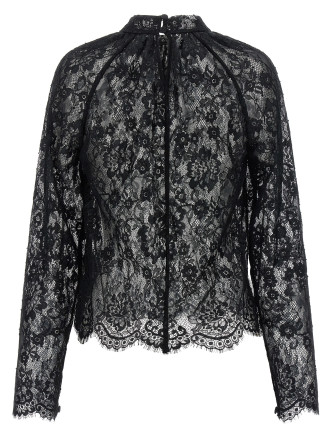 Рубашка, блузка SELF PORTRAIT 'Black Lace' (PF26032TABBLACK) #