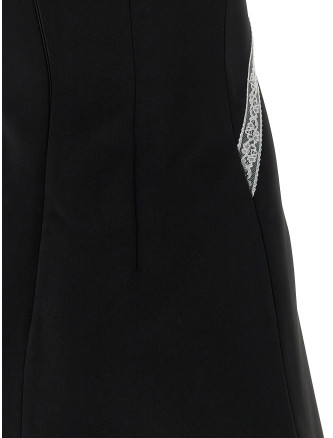 Мини SELF PORTRAIT 'Black Crêpe Bow Lace Mini' (PF26004SBBLACK) #