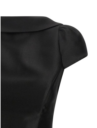 Мини SELF PORTRAIT 'Black Taffetà Collared Mini' (PF26097SBBLACK) #