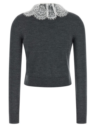 Свитер, кардиган SELF PORTRAIT 'Grey Lace Collar Knit' (PF26134CGRGREY) #