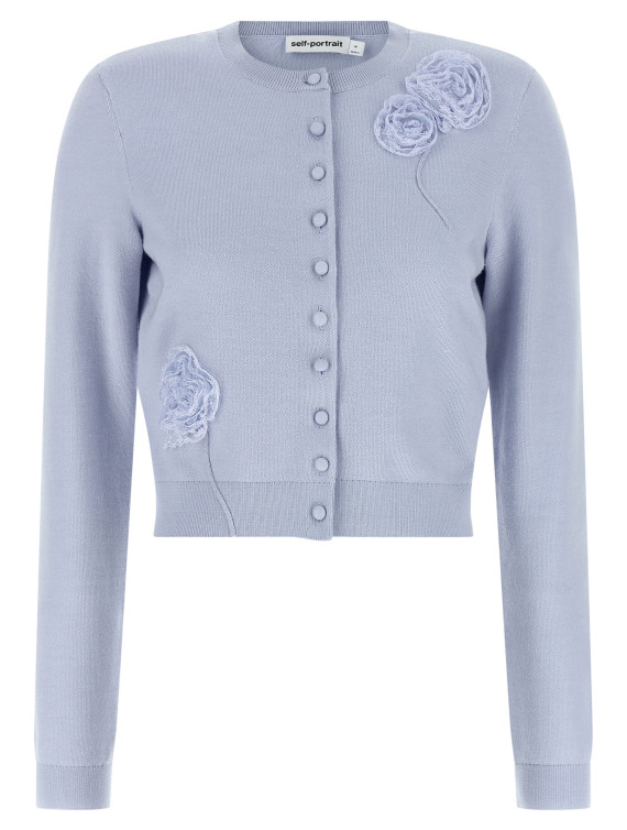 Свитер, кардиган SELF PORTRAIT 'Blue Flower Knit' (PF26068CBLBLUE) #1