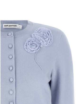 Свитер, кардиган SELF PORTRAIT 'Blue Flower Knit' (PF26068CBLBLUE) #