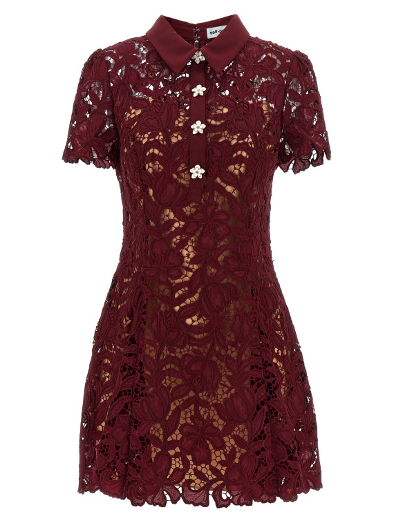 Мини SELF PORTRAIT 'Burgundy Lace Mini' (PF26111SABUBURGUNDY) #1