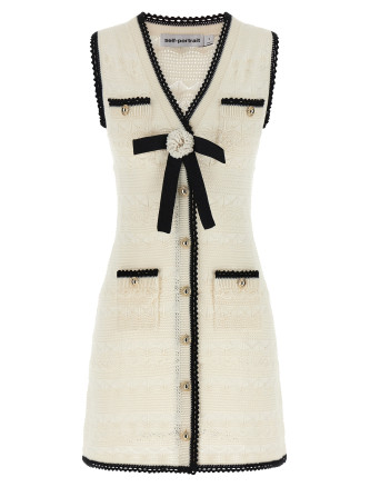 'White Pointelle Knit Mini' dress