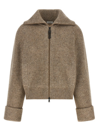 Свитер, кардиган BRUNELLO CUCINELLI 'Shiny Zipper Pull'