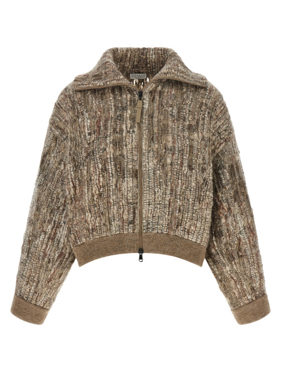Свитер, кардиган BRUNELLO CUCINELLI Tweed cardigan (MNLR08306PCZH24) #1