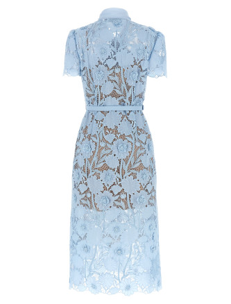 Миди SELF PORTRAIT 'Blue Lace Tie Neck Midi' (PF26111MBLBLUE) #