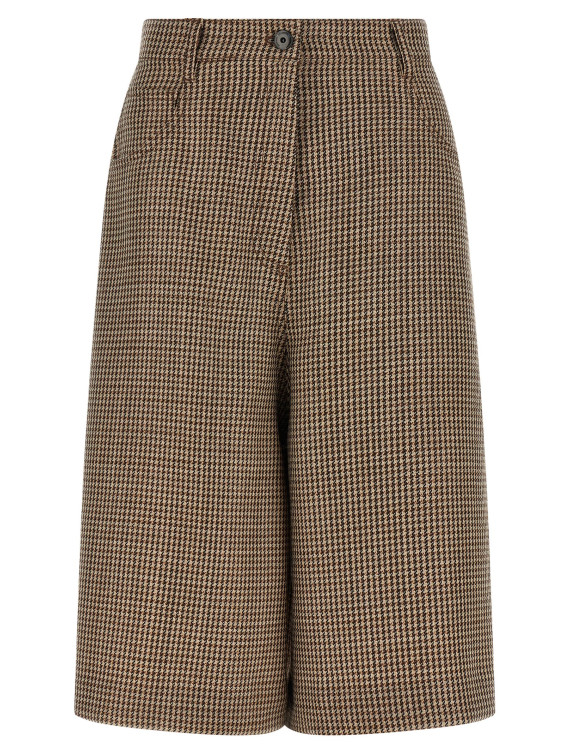 Бермуды, шорты BRUNELLO CUCINELLI Prince of Wales lamé bermuda shorts (MP546P9322C001) #1