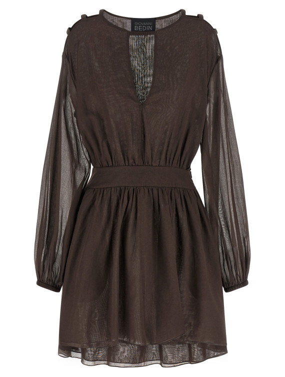 Мини GIOVANNI BEDIN Cotton muslin dress (GBSS26507CMARRONE) #1