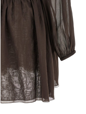 Мини GIOVANNI BEDIN Cotton muslin dress (GBSS26507CMARRONE) #
