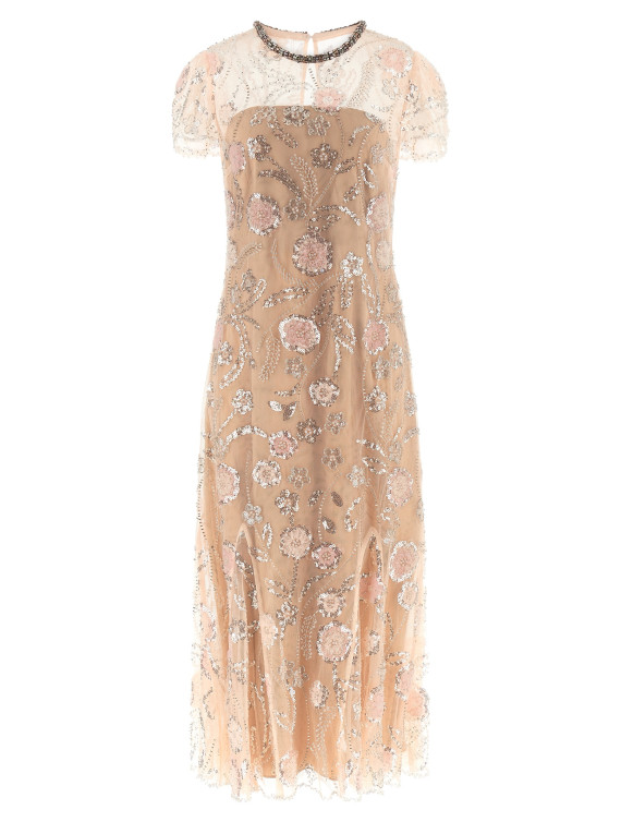 Миди SELF PORTRAIT 'Pink Flower Sequin Embellished Midi' (PF26145MPPINK) #1
