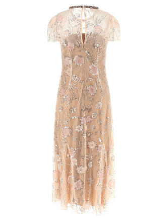 Миди SELF PORTRAIT 'Pink Flower Sequin Embellished Midi' (PF26145MPPINK) #
