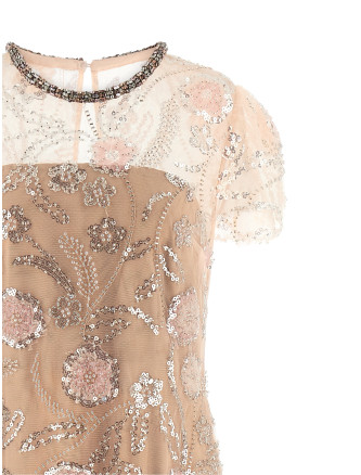 Миди SELF PORTRAIT 'Pink Flower Sequin Embellished Midi' (PF26145MPPINK) #