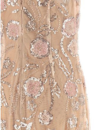 Миди SELF PORTRAIT 'Pink Flower Sequin Embellished Midi' (PF26145MPPINK) #