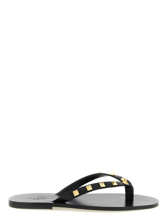 Плоские сандалии VALENTINO GARAVANI 'Thong Rockstud'