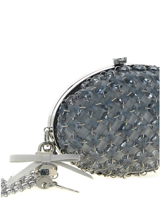 Клатч SELF PORTRAIT 'Crystal Chain' (PF26322AGRGREY) #