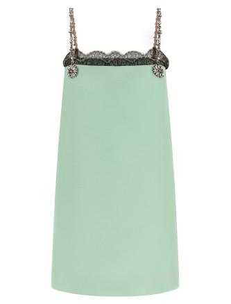 Мини VALENTINO GARAVANI Valentino Garavani crystal embroidery dress (B3VAH891CF1NS) #