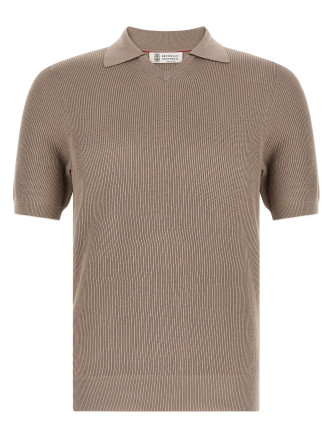 Поло BRUNELLO CUCINELLI Knitted polo shirt
