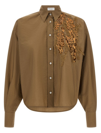 Рубашка, блузка BRUNELLO CUCINELLI 'Dazzling Seabed Embroidery'