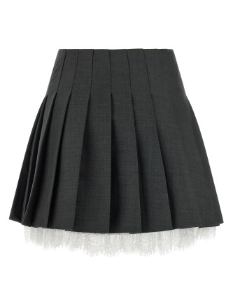 Макси SELF PORTRAIT Pleated skirt (PF26006SKGRGREY) #