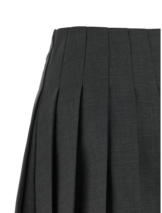 Макси SELF PORTRAIT Pleated skirt (PF26006SKGRGREY) #