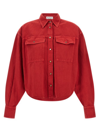 Рубашка, блузка BRUNELLO CUCINELLI Cotton and linen shirt