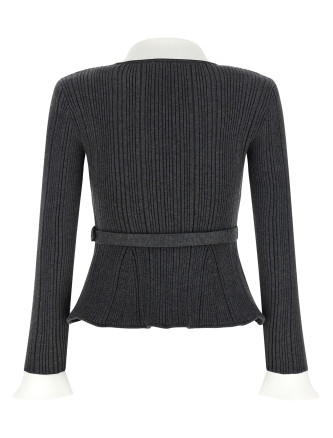 Свитер, кардиган SELF PORTRAIT Ribbed cardigan (PF26131TGRGREY) #
