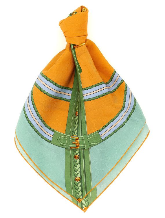 Шарф, платок GUCCI GG silk rack (7671303G0093976) #1
