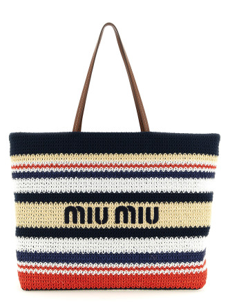 Сумка-тоут MIU Large raffia shopping bag